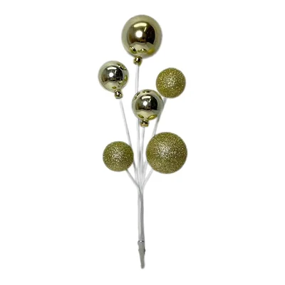 Gold Ball Pick Ornament, 10"