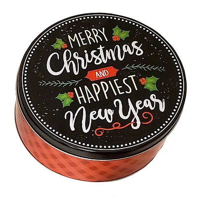 Round Black Gift Tin, 2lb