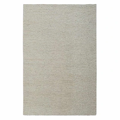 A494) Ivory Chunky Knit Patterned Area Rug