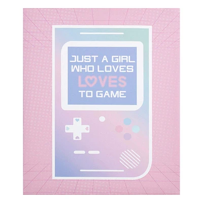 Just a Girl Who Loves to Game Canvas Wall Decor, 10x12