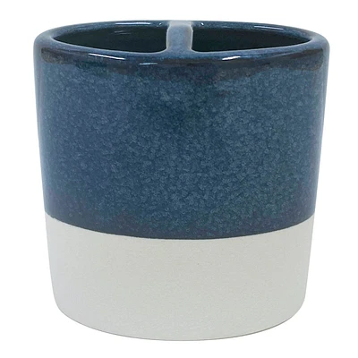 Blue Glazed Toothbrush Holder, 4.5"