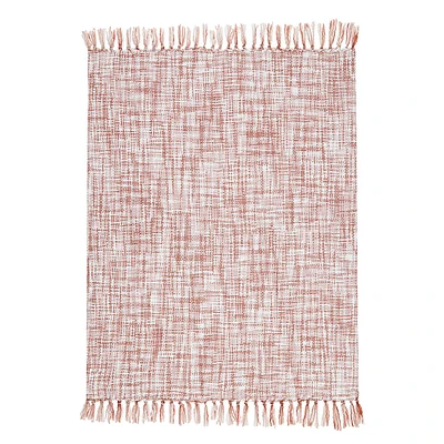 Pink Basketweave Throw Blanket, 50x60