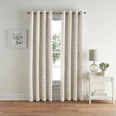 Amelia Taupe Geo Jacquard Light Filtering Curtain Panel, 84"