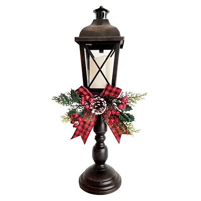 LED Metal Lamp Post with Lantern, 23"