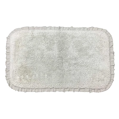 Grey Pleated Reversible Bath Mat, 20x32