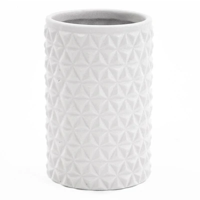 Crosby St. White Biker Textured Bath Tumbler, 5"