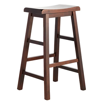 Providence Dark Oak Saddle Backless Barstool, 29"