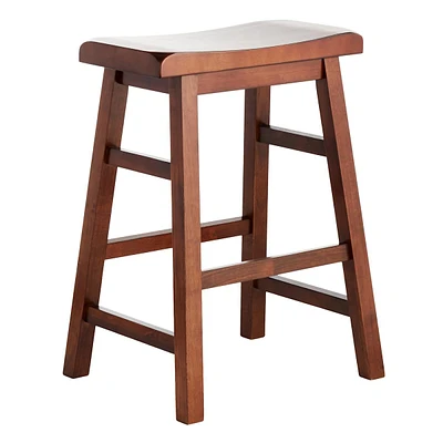 Providence Dark Walnut Saddle Stool