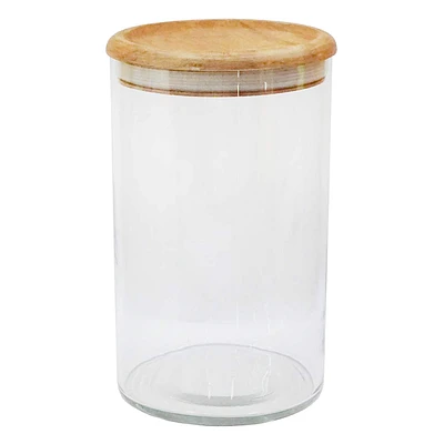 Glass Canister with Acacia Wood Lid