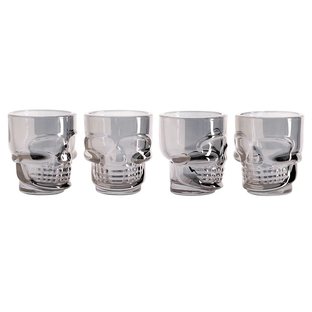 Set of 4 Skull Luster Shot Glasses