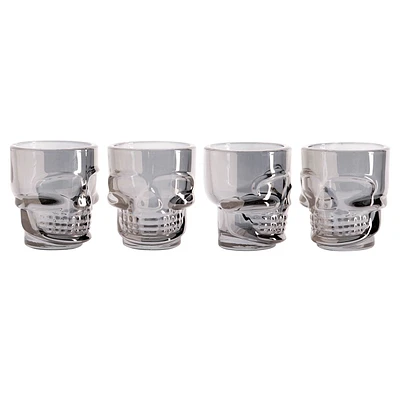 Set of 4 Skull Luster Shot Glasses