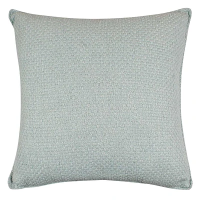 Solid Blue Throw Pillow with Flange, 20"