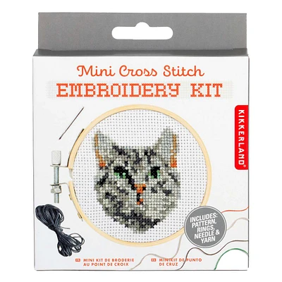 Mini CrossStitch Embroidery Kit Cat