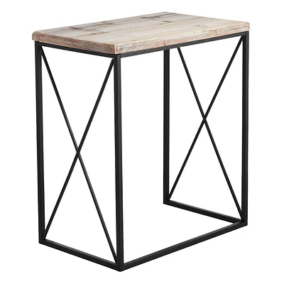 Metal -Side Table with Wood Top