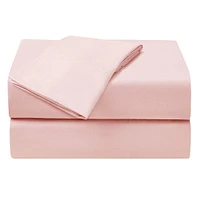 3-Piece Solid Pink Sheet Set, Twin XL