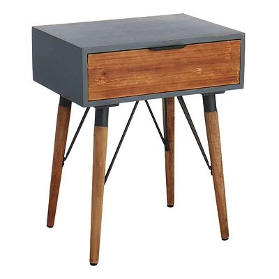 1-Drawer Wood & Metal Table