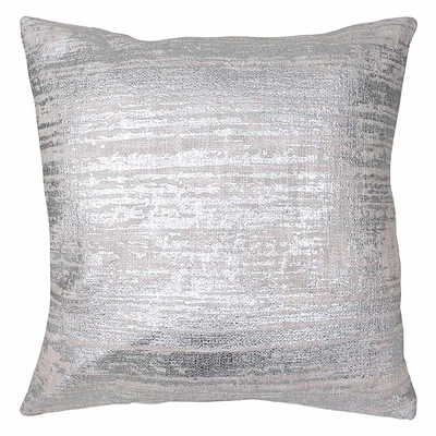 Tracey Boyd Silver Cotton Slub Throw Pillow, 18"