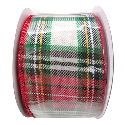 Classic Christmas 2.5" Red & Green Plaid Ribbon, 10yd