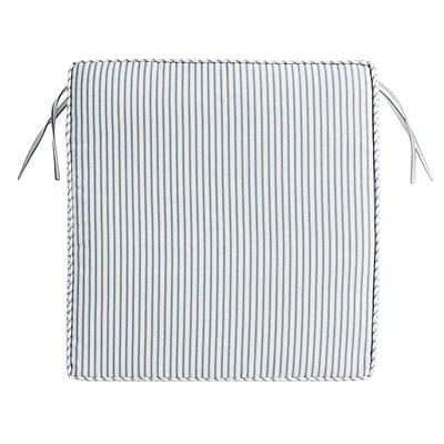 Navy Blue Ticking Striped Outdoor Deep Seat Cushion