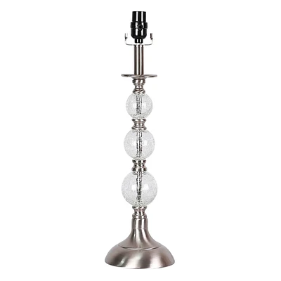 Steel Crackle Glass Ball Lamp Base, 22"