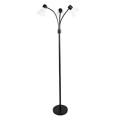 Black Metal Trio Shade Floor Lamp, 67"