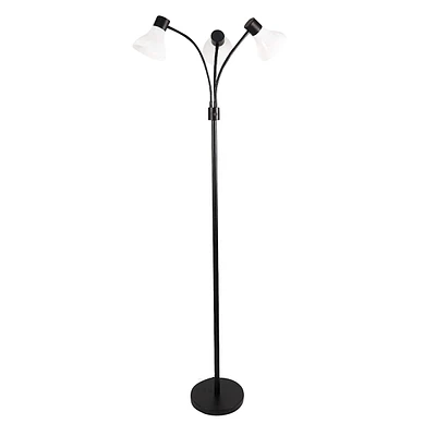 Black Metal Trio Shade Floor Lamp 67In