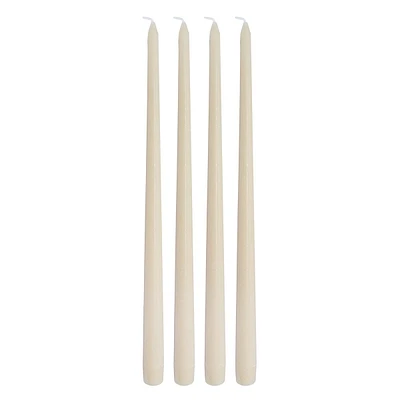 4-Pack Tan Unscented Taper Candles