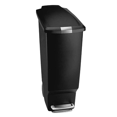 Simple Human Slim Black Kitchen Step Trash Can, 40l