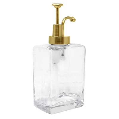 Gold Rectangle Glass Soap Dispenser