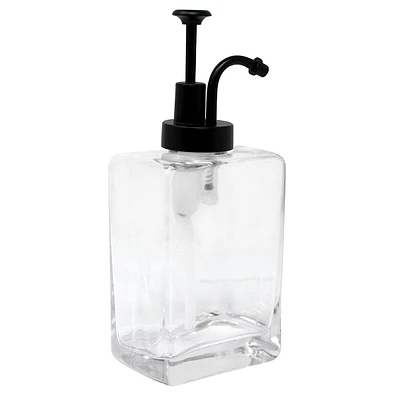 Black Rectangle Glass Soap Dispenser