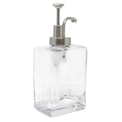 Silver Rectangle Glass Soap Dispenser