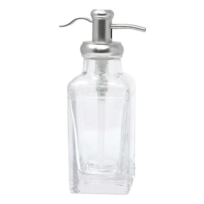 Nickel Top Glass Soap Dispenser