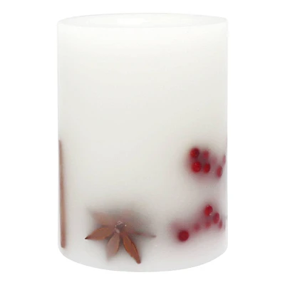 Cinnamon, Clove & Berries Embedded Pillar Candle, 3x4