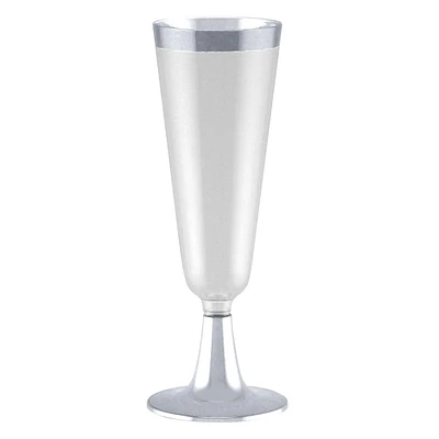 8-Count Silver Champagne Flutes, 5oz