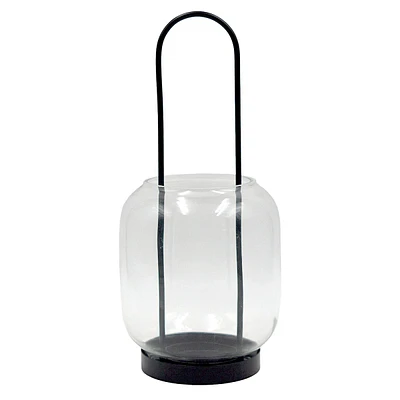 Black Metal and Clear Glass Lantern