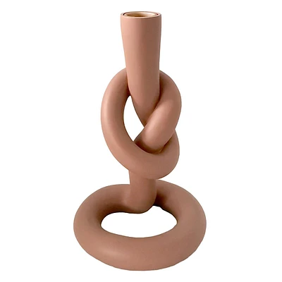 Crosby St. Tan Knot Taper Candle Holder, 8"