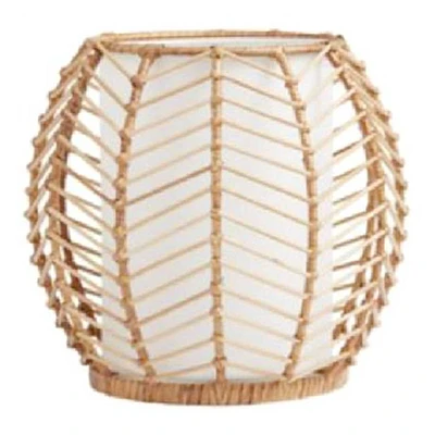 Natural Rattan Woven Uplight Lamp, 9"