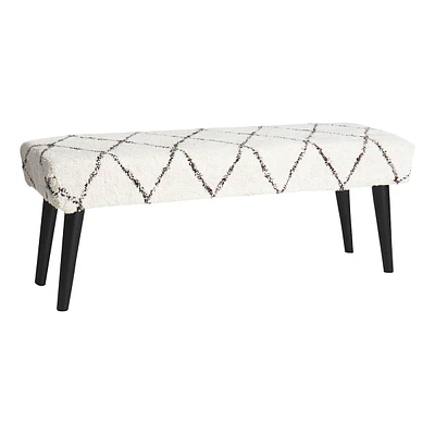 Zuri Tufted Bench, Cream & Black