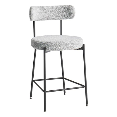 Crosby St. Harwood Counter Stool, White & Black