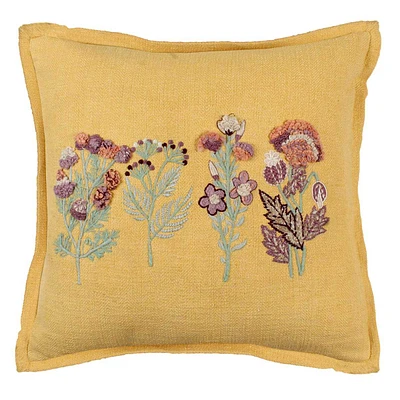 Field Flowers Throw Pillow, 18"