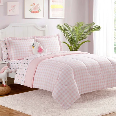 Tiny Dreamers Pink Gingham Comforter Set