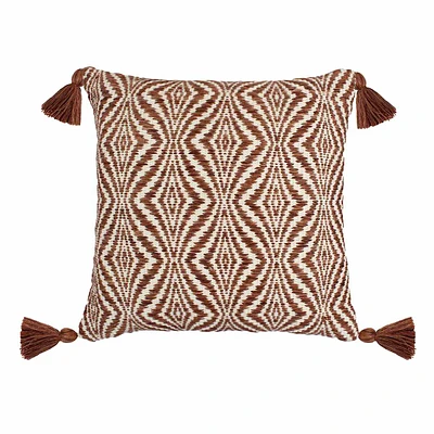 Tracey Boyd Brown Woven Diamond Throw Pillow, 18"