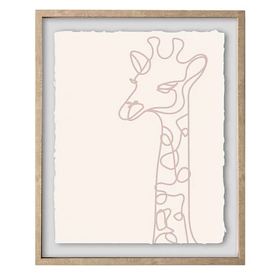 Tracey Boyd Glass Framed Giraffe Sketch Print Wall Art, 16x20