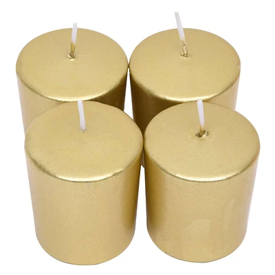 4-Pack Gold Unscented Overdip Votive Candles