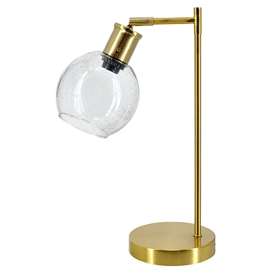 Crosby St. Glass Globe Brass Desk Lamp, 18"