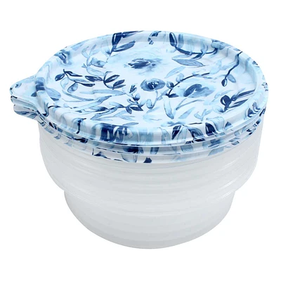 10-Piece Round Blue Floral Food Storage Containers