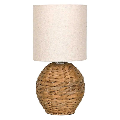 Woven Seagrass Mini Lamp, 13"