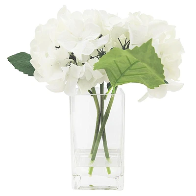 Providence Real Feel Hydrangea Arrangement in Glass Pot