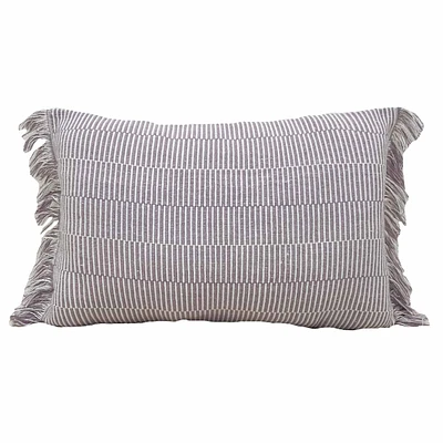 Purple Chunky Woven Stripe Throw Pillow, 14x24