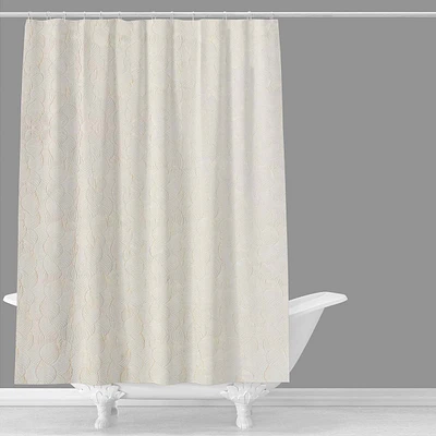 Taupe Leaf Print Jacquard Shower Curtain, 72"